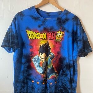 Dragon Ball Z Super Vegeta Blue Tie Dye Graphic T-Shirt Men’s Large Anime Otaku